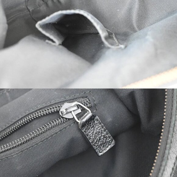 GUCCI Logo GG Pattern Sherry Shoulder Bag Canvas Leather Black Italy - Picture 10 of 16